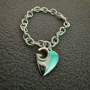 Gucci 925 sterling silver heart bracelet